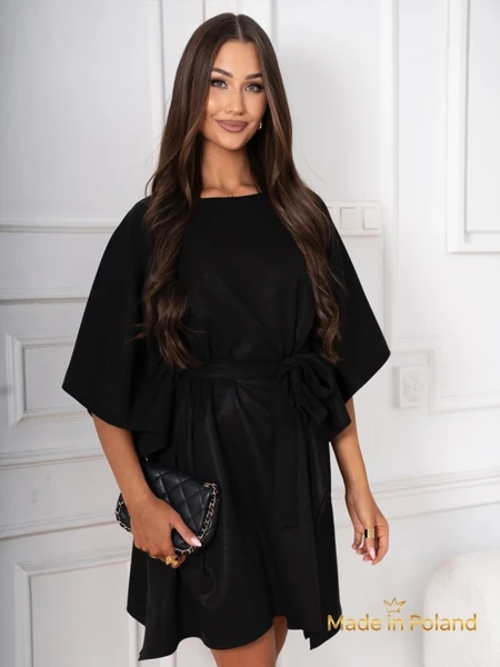 Женское короткое платье с поясом и оборками Eviest