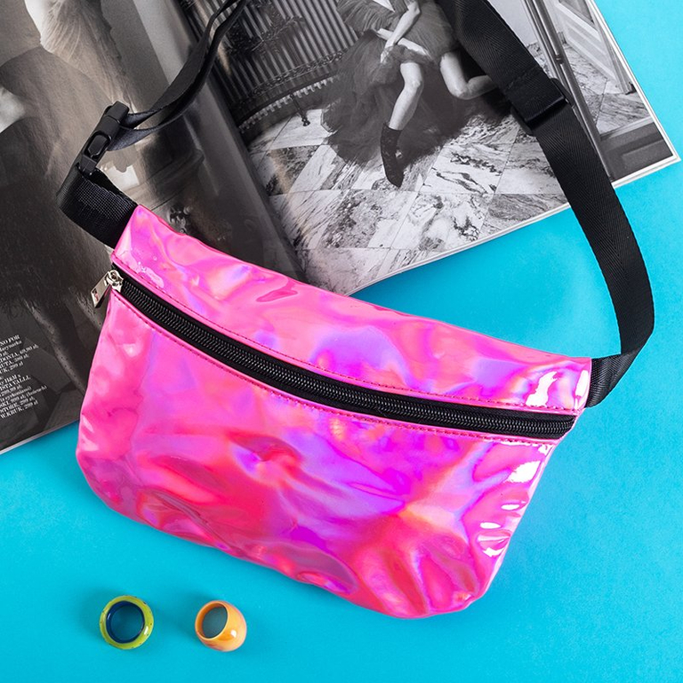 Moteriškas rožinis holografinis juosmens krepšys - Rankinės