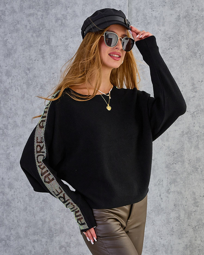 Royalfashion Тонкий женский свитер с цирконами