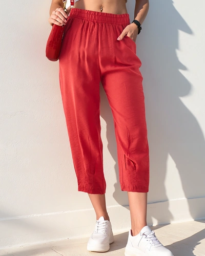 Royalfashion tiesios moteriškos kelnės pagamintos iš audinio 7/8