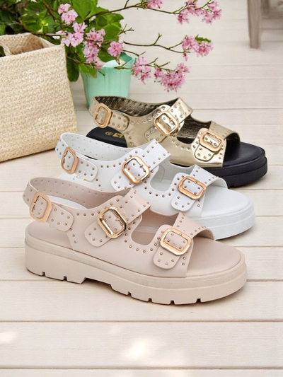 Royalfashion Женские сандалии на толстой подошве со стразами Rocky Chic