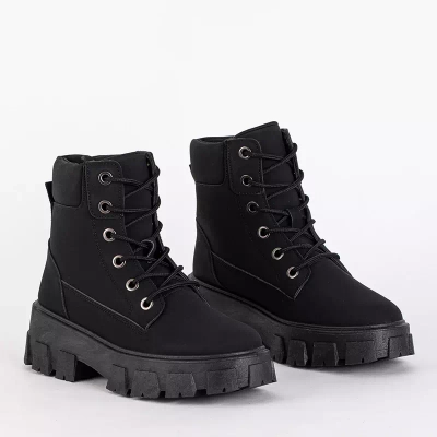 OUTLET Женские черные походные ботинки из матовой экокожи Retika - Обувь