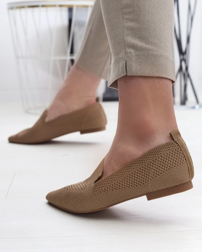 Женские тканевые балеринки светло-коричневого цвета Aqsak- Footwear