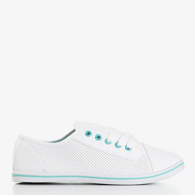 Białe tenisówki z niebieskimi wstawkami Dakota - Obuwie