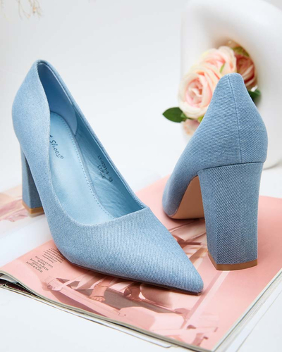 "Royalfashion" Moteriški džinsiniai bateliai ant kulno