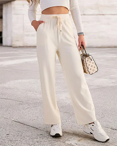 "Royalfashion" Moteriškos plačios briaunuotos kelnės