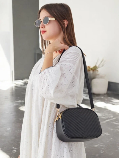 Royalfashion ovalus mažas moteriškas rankinukas, pagamintas iš ekologiškos odos