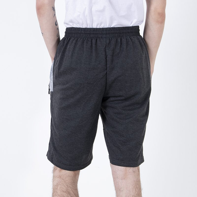 Темно-серые мужские шорты в полоску