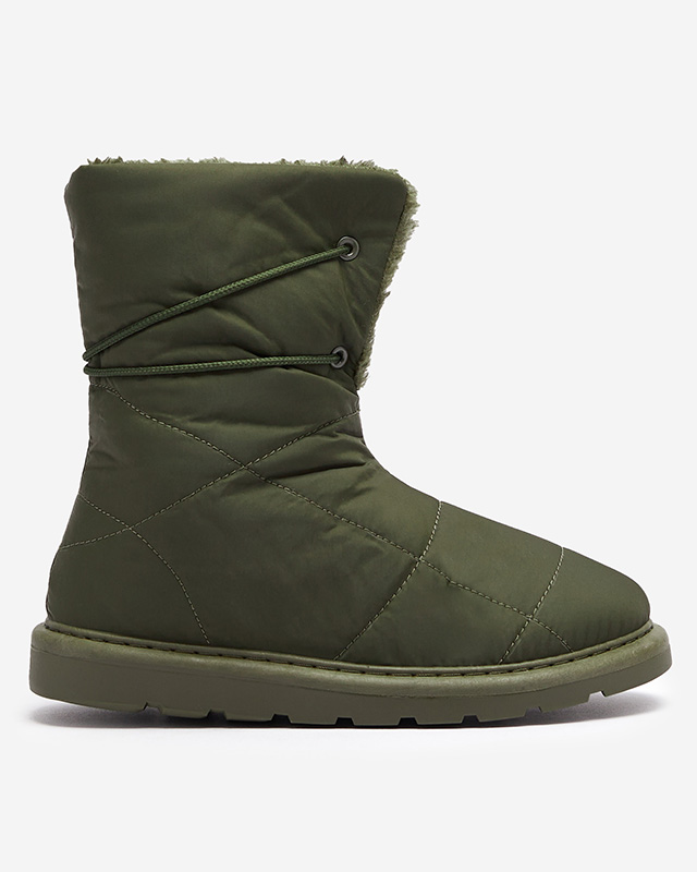 Tamsiai žalia moteriška avalynė a'la sniego batai Amirfu- Avalynė