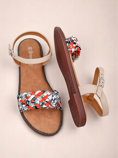 Royalfashion Damskie sandały na płaskiej podeszwie ColorStrap