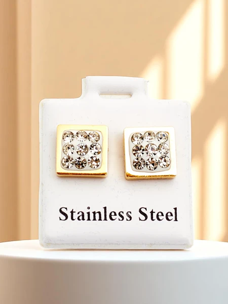 Royalfashion kvadrato formos moteriški auskarai su cirkoniu