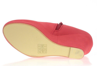 Czerwone półbuty na koturnie Bamalovanea - Obuwie