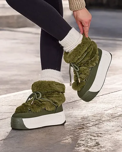 Karališkas mados moteriški sniego batai Rozuri