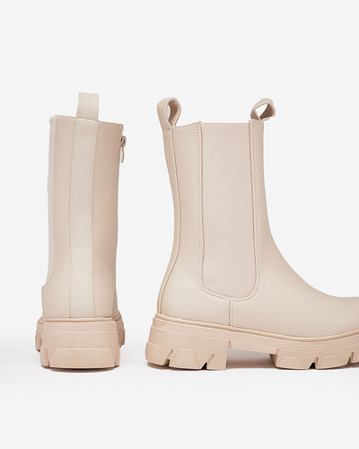 "Royalfashion" Moteriški aukštakulniai batai ecru spalvos Vedita