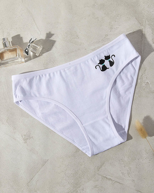 Женские белые трусики из хлопка - Нижнее белье