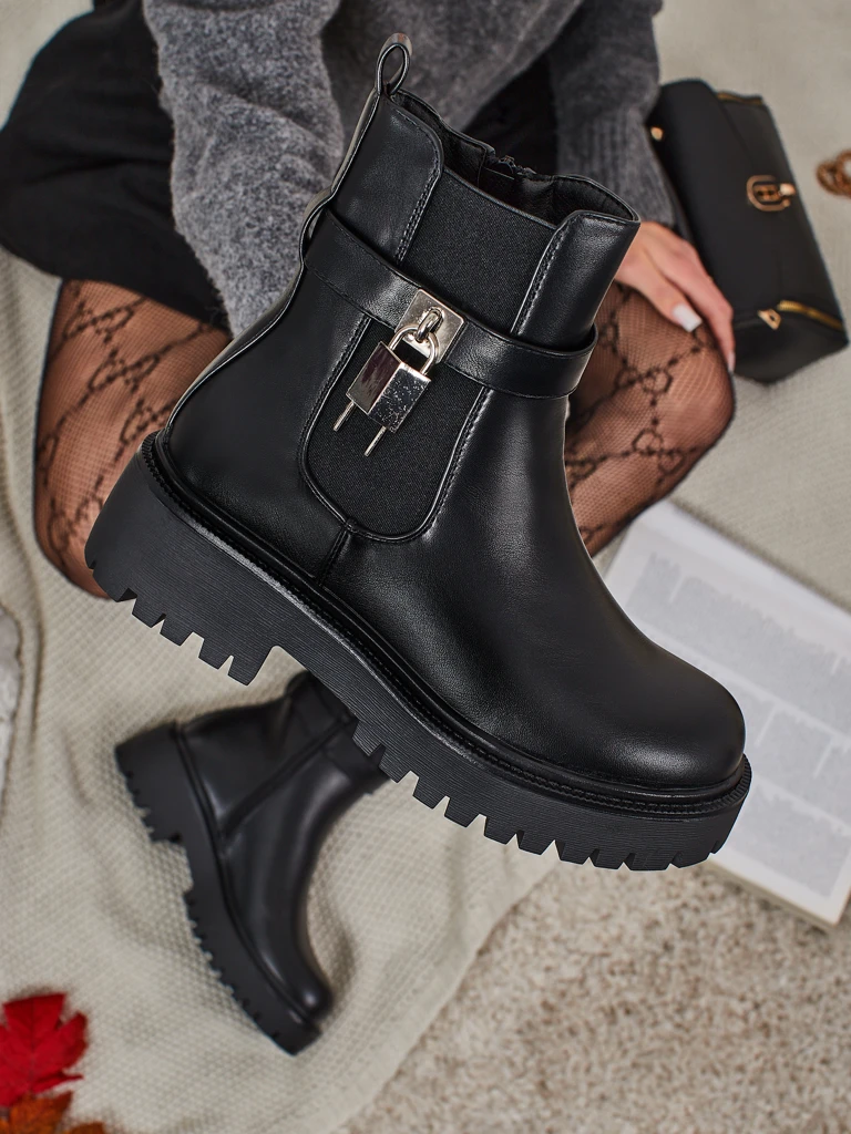 Eko skórzane botki damskie Talve