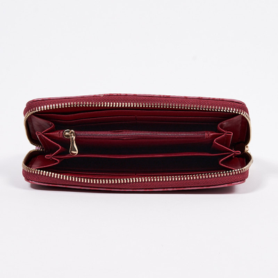 Большой кошелек бордового цвета с узором из экологической матовой кожи - Аксессуары