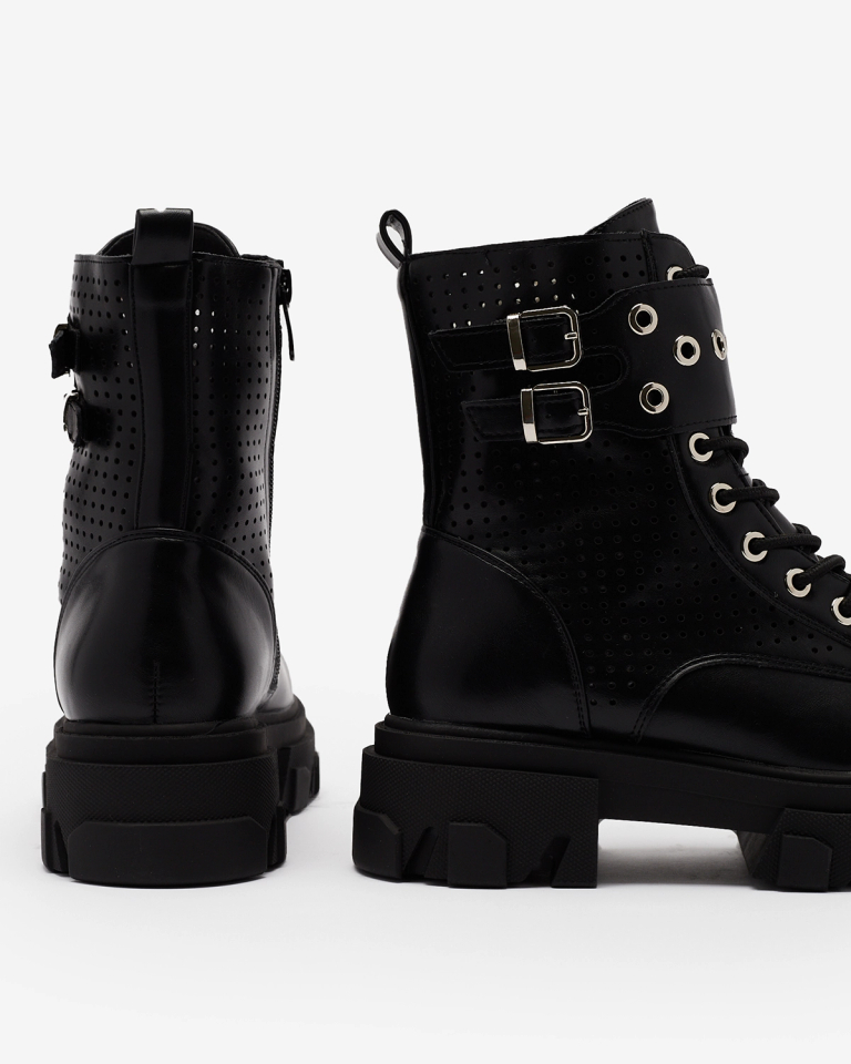 "Royalfashion" Juodi moteriški batai "Bagger" Broues