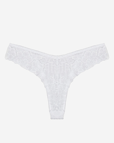 Женские белые кружевные трусики стринги - Нижнее белье