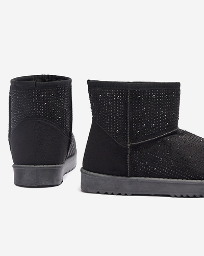 Черные женские сапоги со стразами Rudis