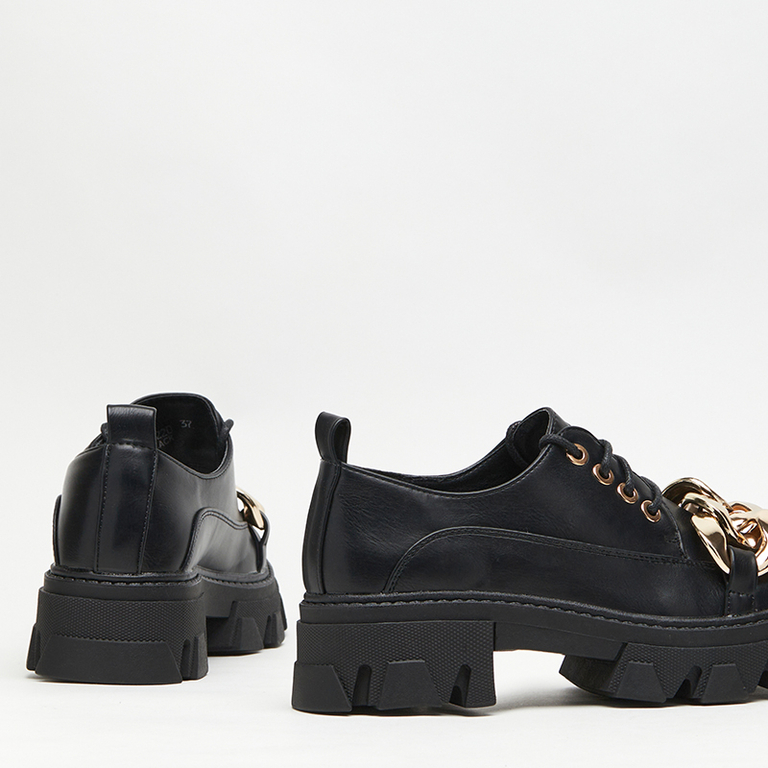 Juodi plokšti batai Eqoia - Avalynė