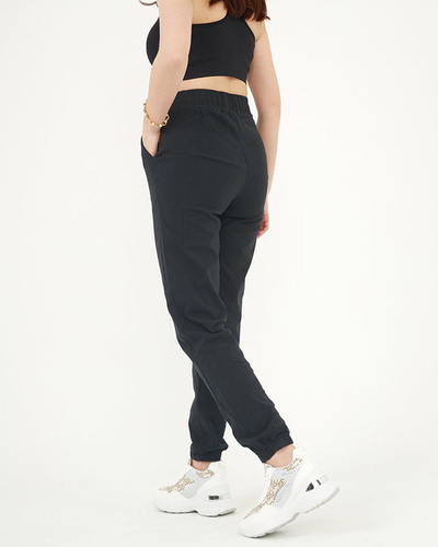 Juodo audinio bėgimo kelnaitės moterims - Drabužiai