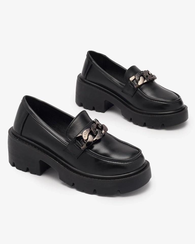 Royalfashion Женские мокасины черного цвета Lopolla