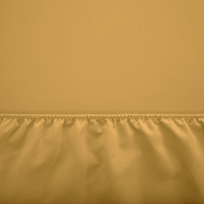 Желтая хлопковая простыня на резинке 140х200