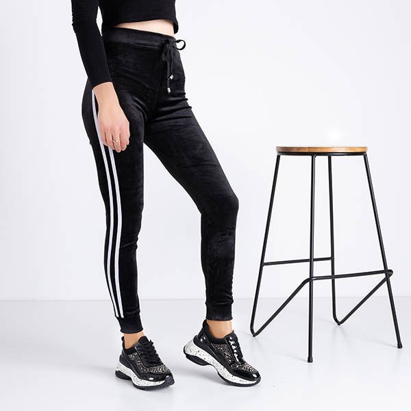 Женские черные спортивные костюмы с полосками - Одежда