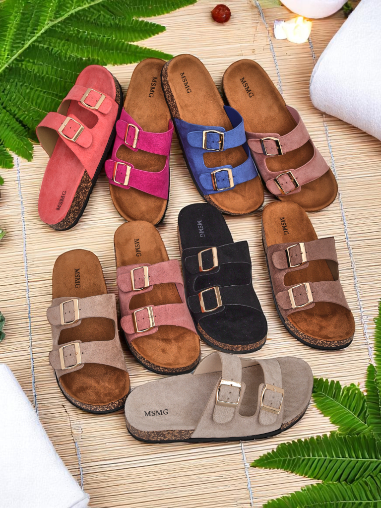 Royalfashion Moteriškos šlepetės su sagtimis Foumy