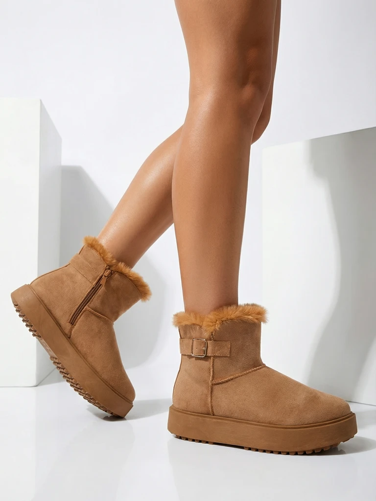 Royalfashion Krótkie buty a'la śniegowce damskie Aurelia Classico - zimowe sztosy!