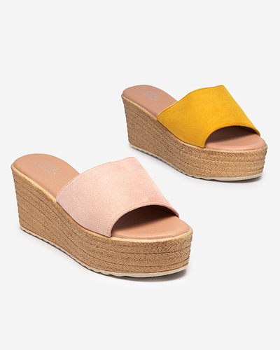 Geltonos moteriškos pleištinės basutės Bralissa - Avalynė