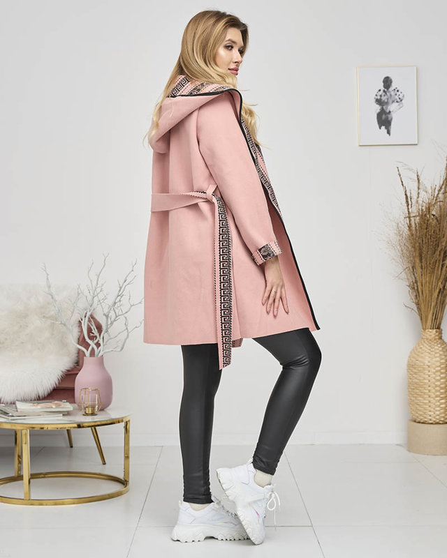 Розовый женский плащ а'ля с орнаментом - Одежда