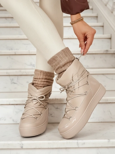 Royalfashion Женские сапоги-слипы a'la snow boots светло-коричневого цвета Vevnose