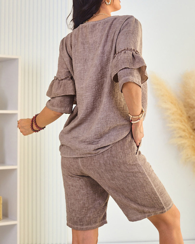 "Royalfashion" Medvilnės ir lino vasarinis moteriškas komplektas