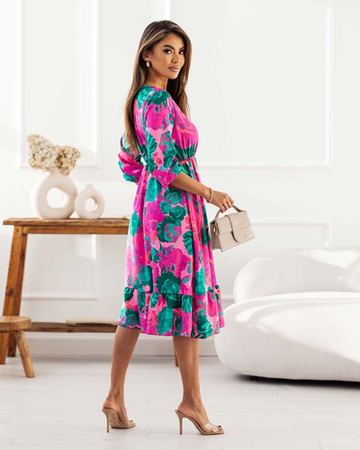 Royalfashion Женское платье-миди с оригинальным рисунком