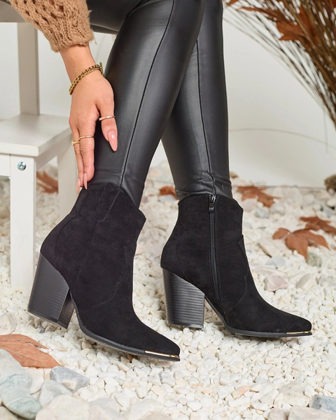 Royalfashion Черные женские утепленные сапоги Diva Charms