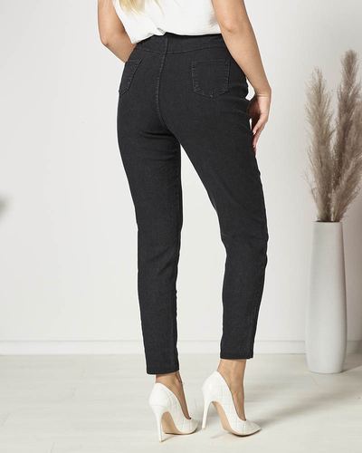 Juodos spalvos moteriškos kelnės PLUS SIZE- Drabužiai