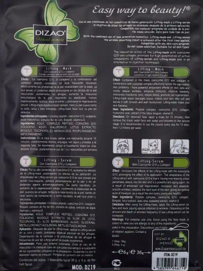 DIZAO - Serumo ir kaukės rinkinys su koenzimu Q10 ir kolagenu 6g+36g x 10 vnt