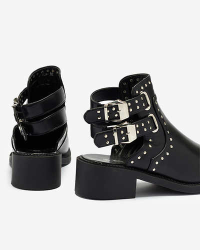 Royalfashion Черные женские сапоги с вырезами Dlagona
