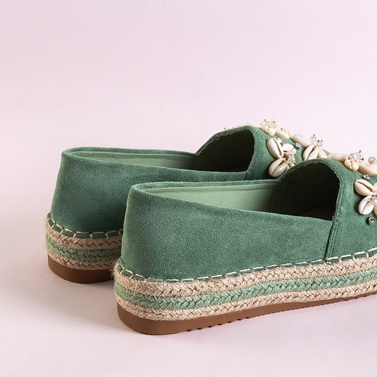 Зеленые женские эспадрильи с отделкой Izira