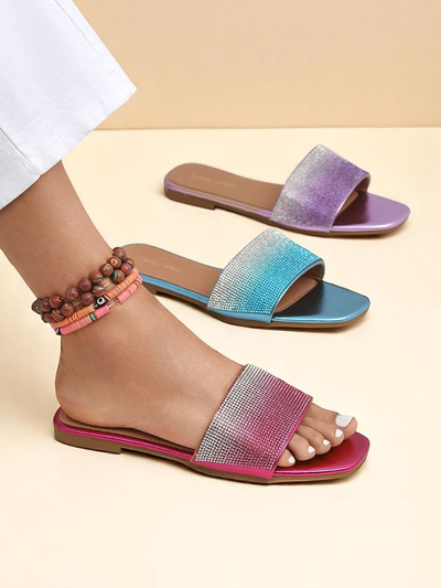 Royalfashion Женские шлепанцы с цирконами ShinyGlow
