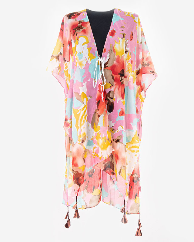 Парео женское розовое с узором - Одежда