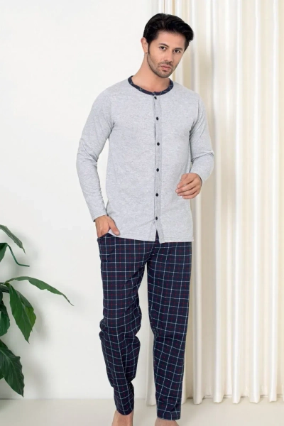 Мужские пижамы в клетку Royalfashion из хлопка