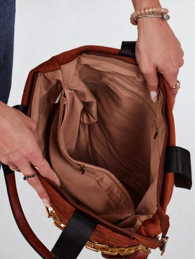 Moteriška rankinė shopper eko + zomšinė Azure Veil