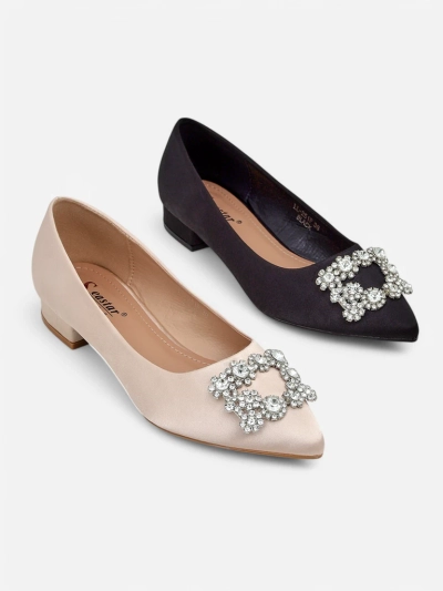 Royalfashion Женские балетки a'la сатин с декоративной пряжкой Legant