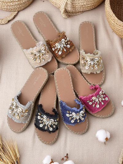 Женские шлепанцы Royalfashion Callista Fuksja на платформе с ракушками