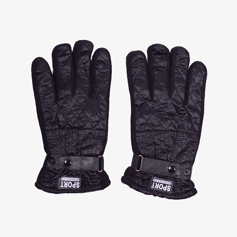 Vyriškos juodos dygsniuotos šiltos pirštinės - Priedai