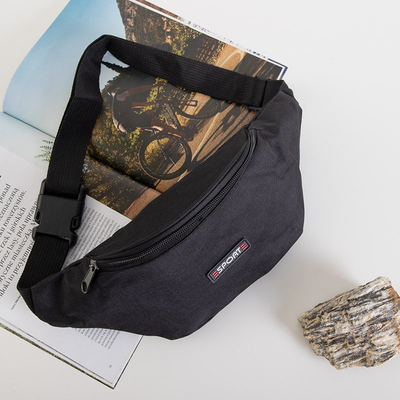 Черная спортивная поясная сумка unisex