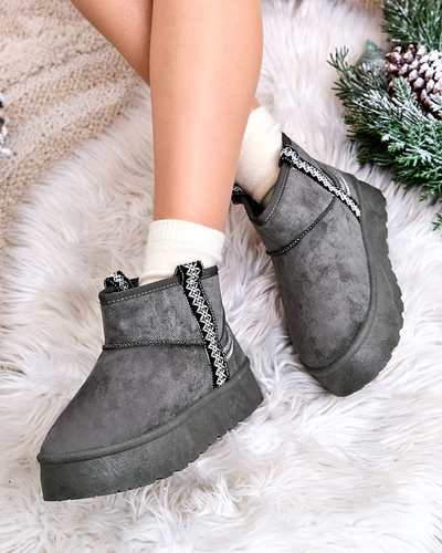 Royalfashion Женские короткие сапоги a'la snow boots с орнаментом Erititta